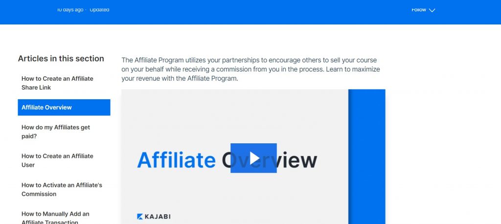 How to create an affiliate link on Kajabi.