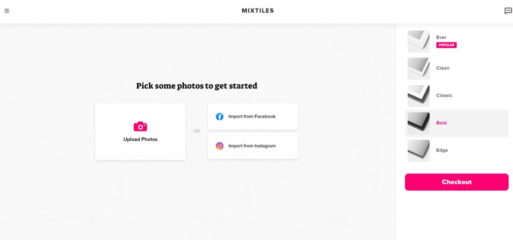 Available locations you can use to upload photos. Mixtiles.