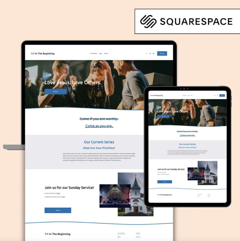 Squarespace 7.1 website template for church / Sunday school