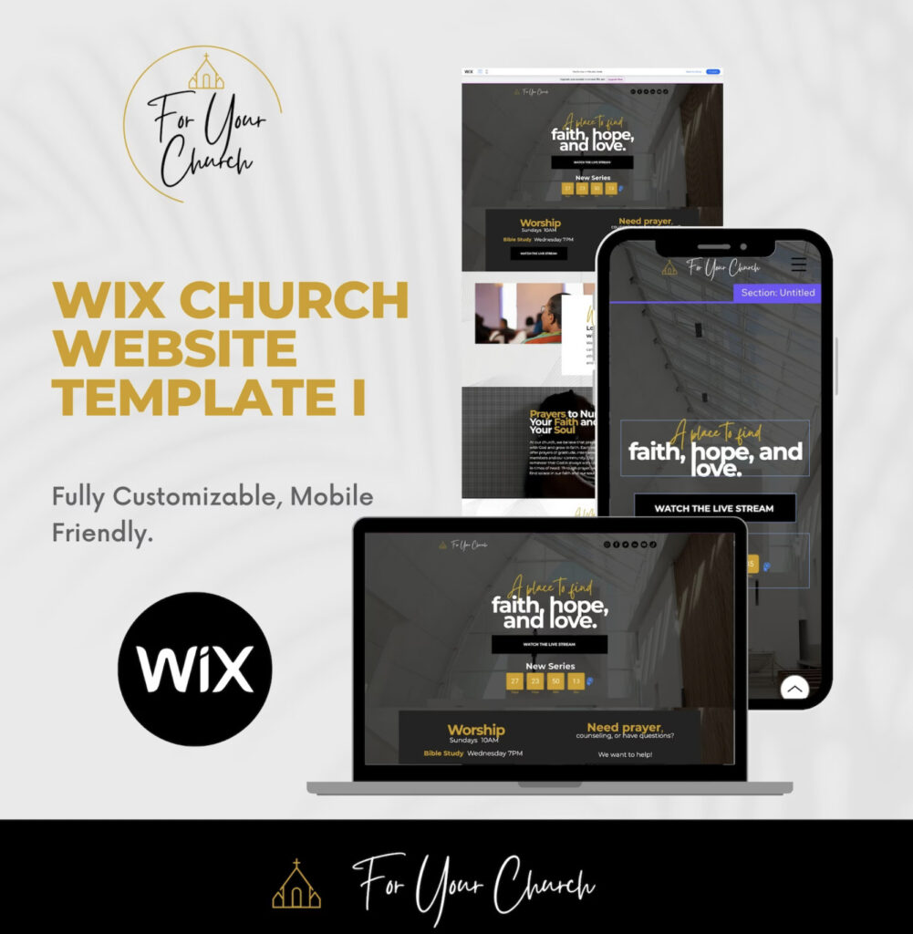 WIX website template for your church