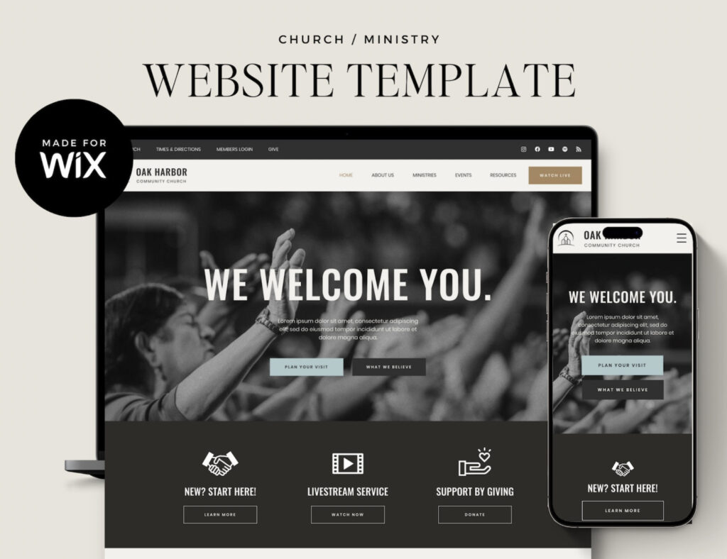 Wix website template for churches / pastors / preachers / ministries